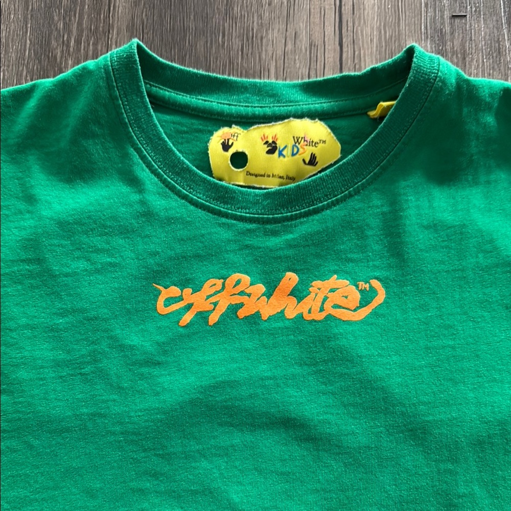 Off-White Kids Green Graphic T-Shirt